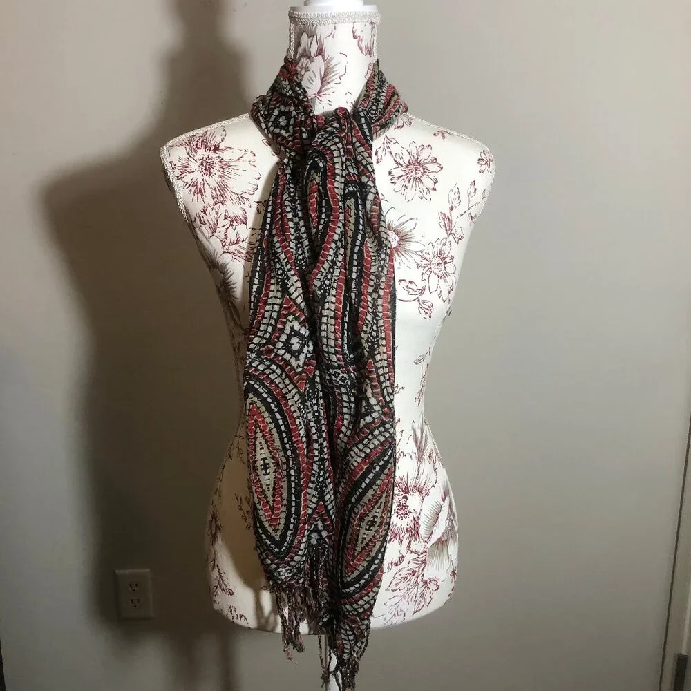 Boho Luxe Scarf | Protective Eye Motif & Mosaic Design